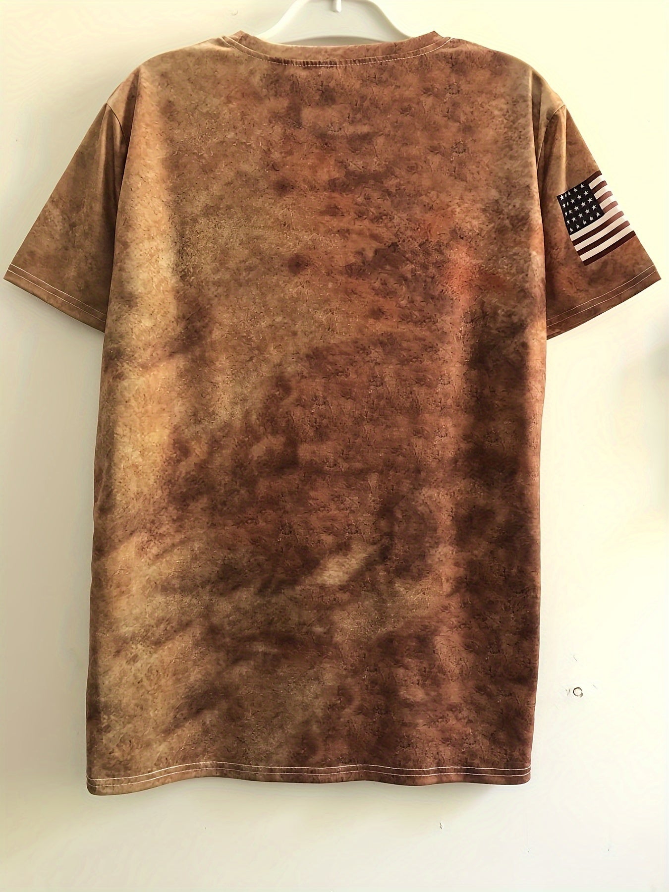 Letter Pattern Print Men's Short Sleeve Retro T-shirt Graphic Tee