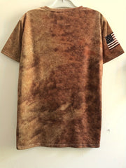 Letter Pattern Print Men's Short Sleeve Retro T-shirt Graphic Tee