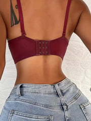 Sexy Plunge T Shirt Bra Push Up Crop Top Comfy & Breathable Women's Lingerie