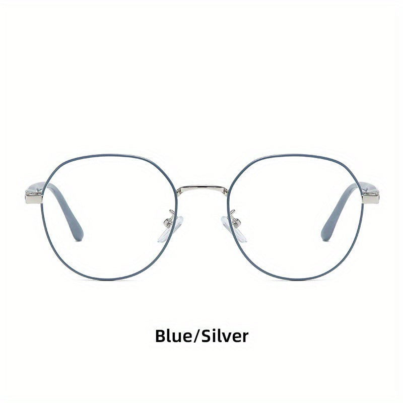 Metal Round Frame Light Blocking Glasses Spectacles Lens