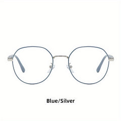 Metal Round Frame Light Blocking Glasses Spectacles Lens