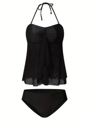Halter Neck Bikini Set High Cut Two Piece Swimsuit