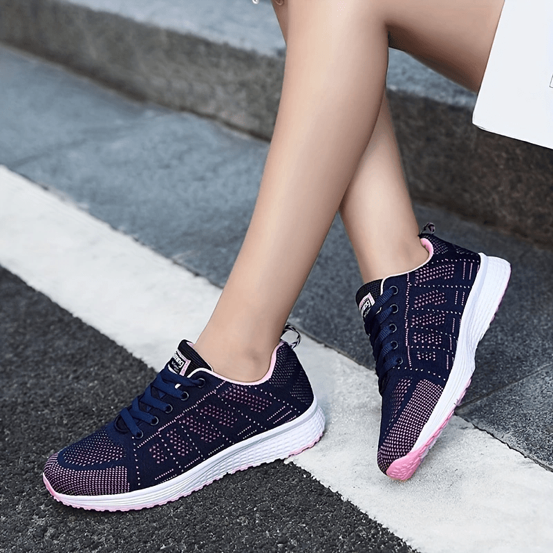 Women's Breathable Lace Up Walking Shoes Lightweight Sneakers