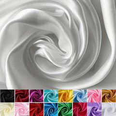 Satin Fabric Solid Colors Wedding Bridal Decoration Apparel Crafts