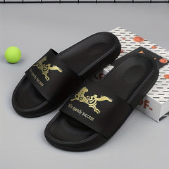 Men's Non Slip Slides Lightweight Open Toe Quick Dry Slippers