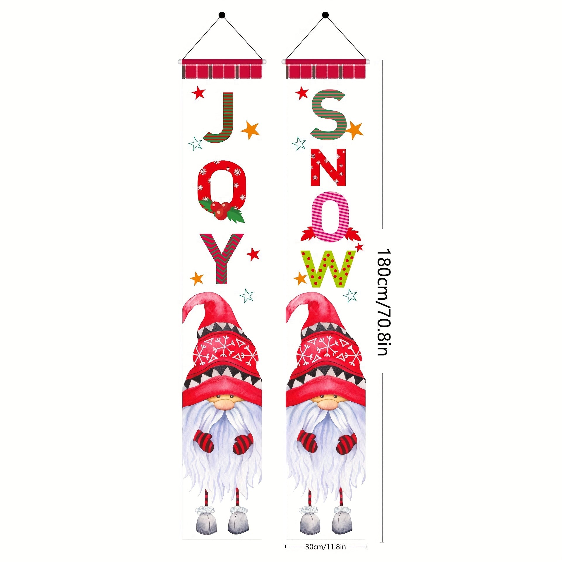 2pcs Christmas Porch Signs Merry Christmas Hanging Banners Holiday Home Decor