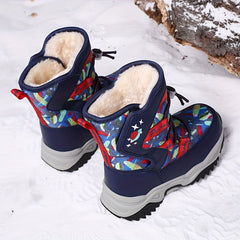 Boy's High Top Snow Boots Warm Fleece Cozy Non slip Boots