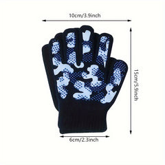 Kids Winter Knitted Gloves Elastic Grip Warm Keeping Children's Gloves