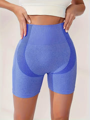 High Waist Yoga Shorts Slim Fit High Stretch Seamless Sports Shorts