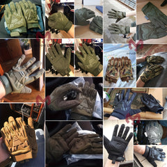 Retro Touch Screen Motorcycle Gloves Rubber Protection Airsoft Paintball