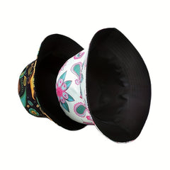 Boho Paisley Print Bucket Hat Reversible Lightweight Basin Hat