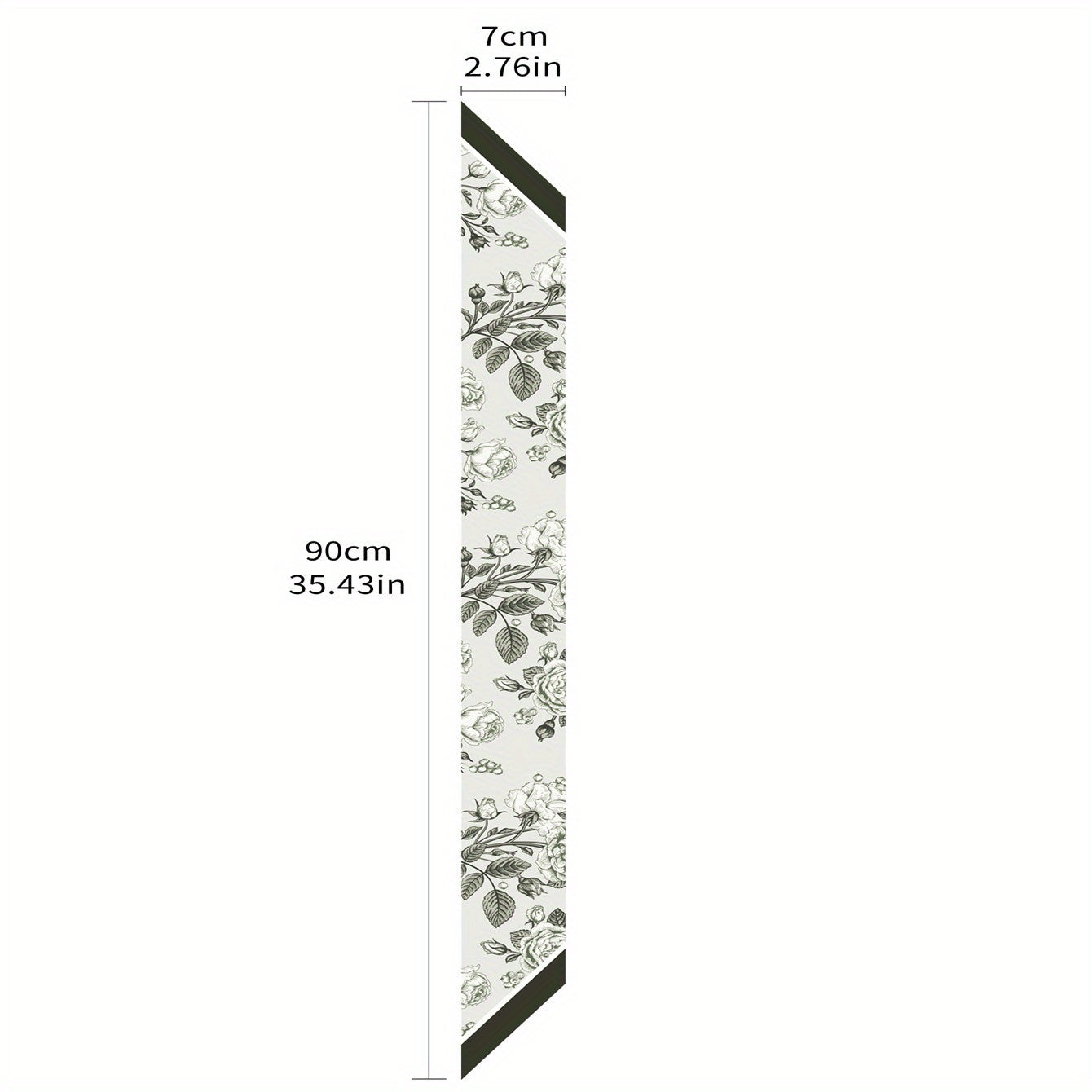 Flower Print Skinny Scarf Double Side Long Ribbon Neckerchief Satin Twilly Scarf