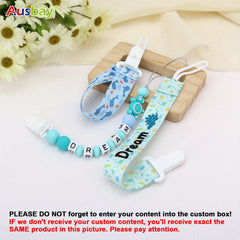 Personalized Baby Dummy Clip - Baby Pacifier Leash - Newborn Gift