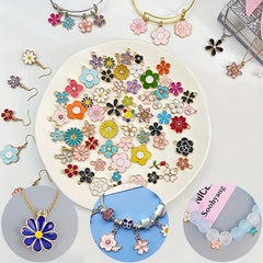 10pcs Rose Flower Shape Pendant Oil Drip Charms for Jewelry Making