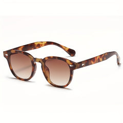 Men's Vintage Rivet Round Frame Sunglasses UV Protection