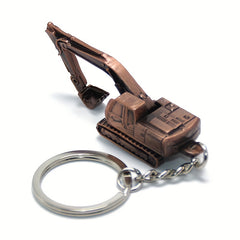 Alloy 3D Excavator Keychain Bag Car Pendant Accessory