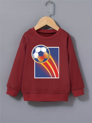 Boys Football Print Sweatshirt - Long Sleeve Crew Neck Top