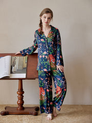 Floral Print Pajama Set Long Sleeve Top & Pants