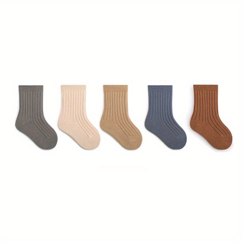 5 Pairs of Cozy Autumn Socks for Baby Boys & Girls