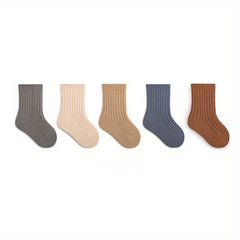 5 Pairs of Cozy Autumn Socks for Baby Boys & Girls