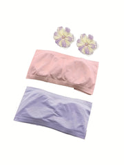 2 Pack Seamless Bandeau Bra Set with Removable Pads