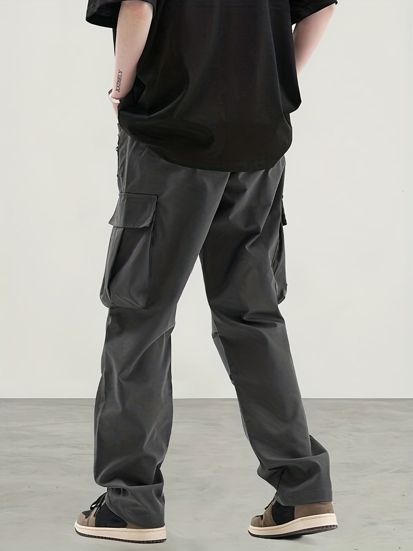 Men's Cargo Pants Regular Pocket Waist Drawstring Work Pants