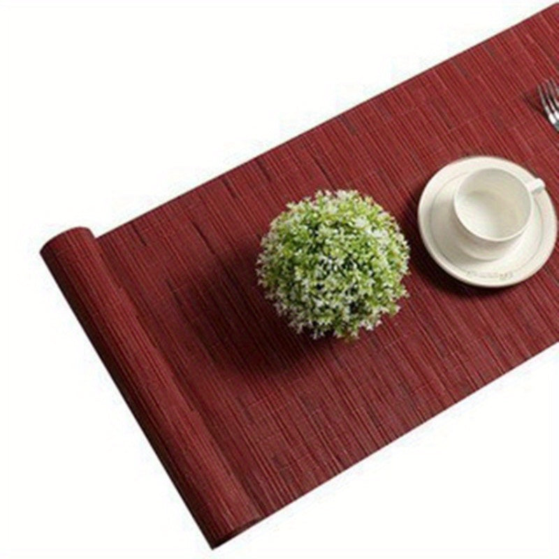 Contrast PVC Teslin Woven Table Runner for Home Kitchen Dining Decor