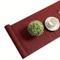 Contrast PVC Teslin Woven Table Runner for Home Kitchen Dining Decor