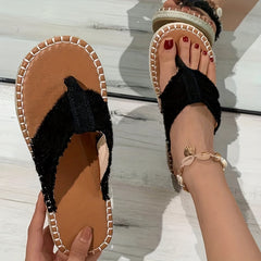 Stylish Boho Flat Toe Sandals with Buckle Strap