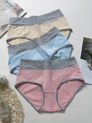 3 Pack Plus Size Colorblock High Rise Panties Set