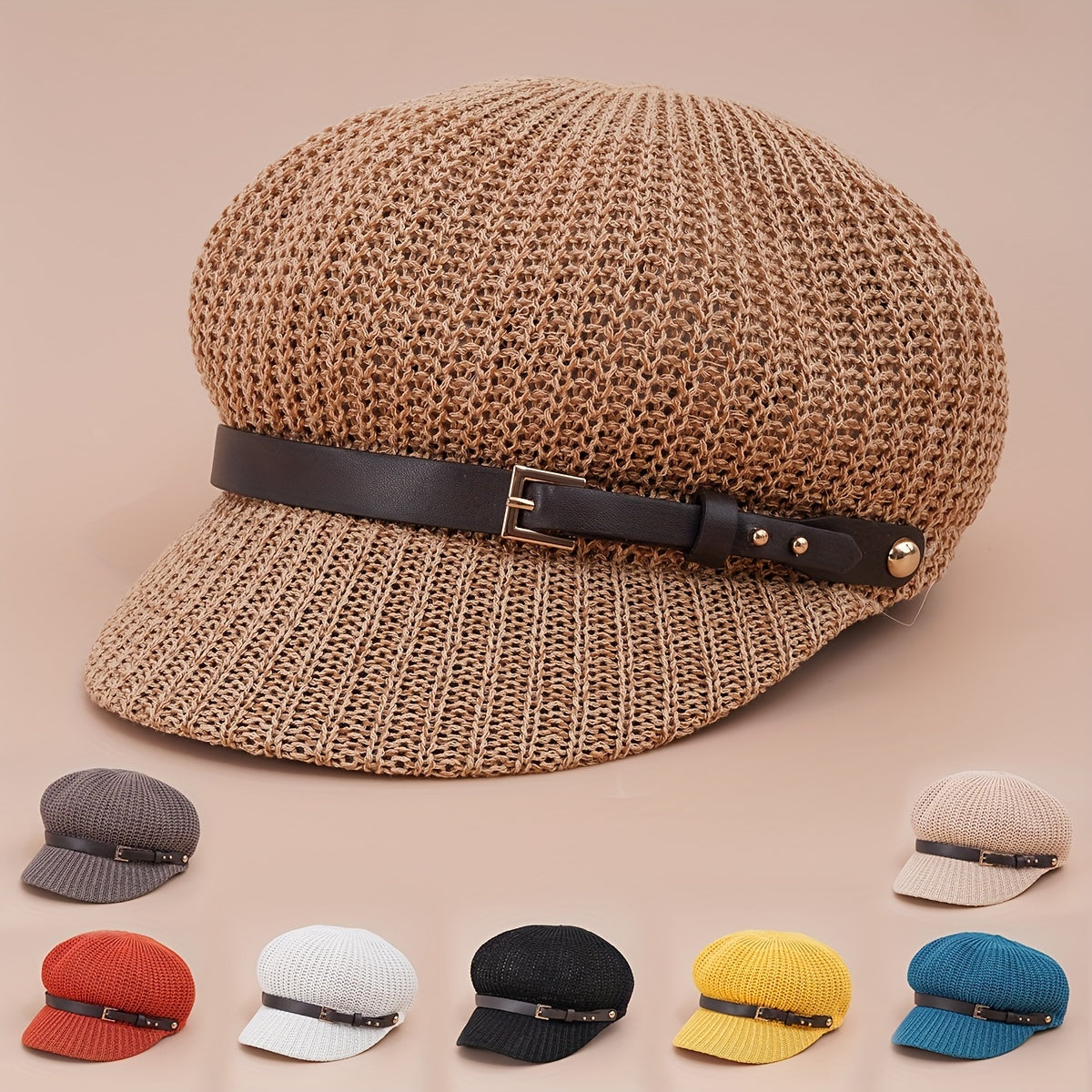 Candy Beret Casual Knit Beret Cap Lightweight Painter Hat For Women