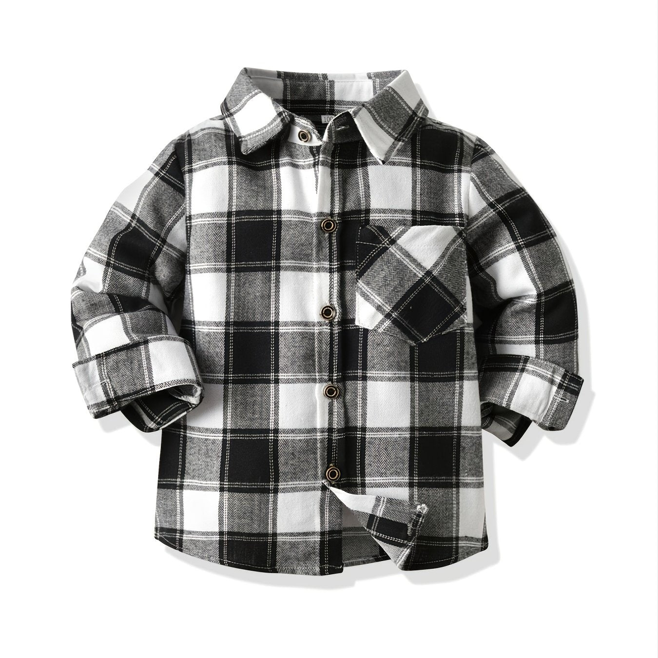Baby Plaid Shirts Long Sleeve Button Down Blouse Tops For Boys And Girls