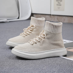 Men's Ankle Top Knitted Skate Shoes Wear resistant Non Slip Casual Shoes