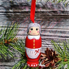 Funny Santa Claus Pendant Christmas Decorations Wooden Holiday Ornaments
