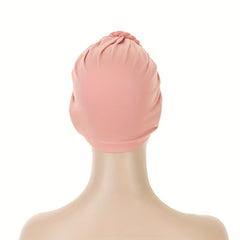 Braided Knot Turban Cap Lotus Pink Head Wrap Pleated Headscarf