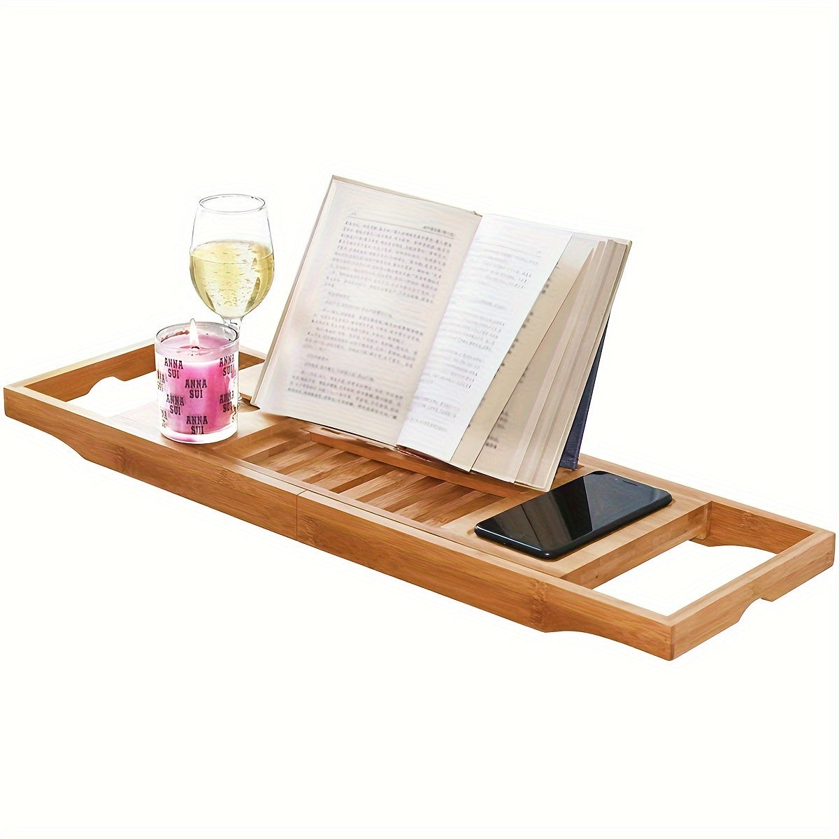 Bamboo Bathtub Tray Caddy with Sides