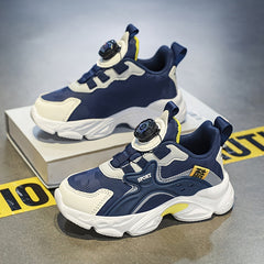 Boy's Chunky Shoes With Rotating Buckle Comfy Non Slip Sneakers