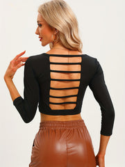 Women's Lightweight Cropped Active Backless Tee