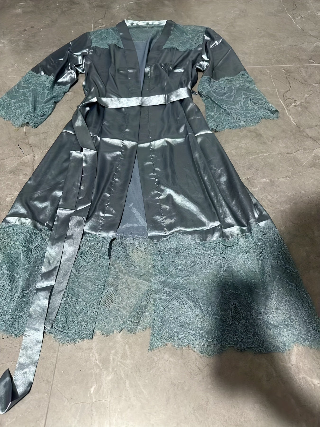 Satin Lace Nightgown Women's Plus Sleepwear Robe