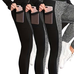 3 Pack Plus Size Sports Leggings Set Women's Plus Size Yoga Pants 3pcs Set