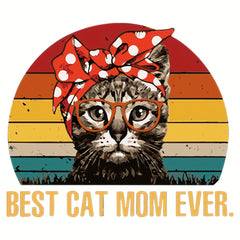 Rainbow Cat Mom Clothing Heat Transfer Sticker DIY Clothes Pillow Backpack