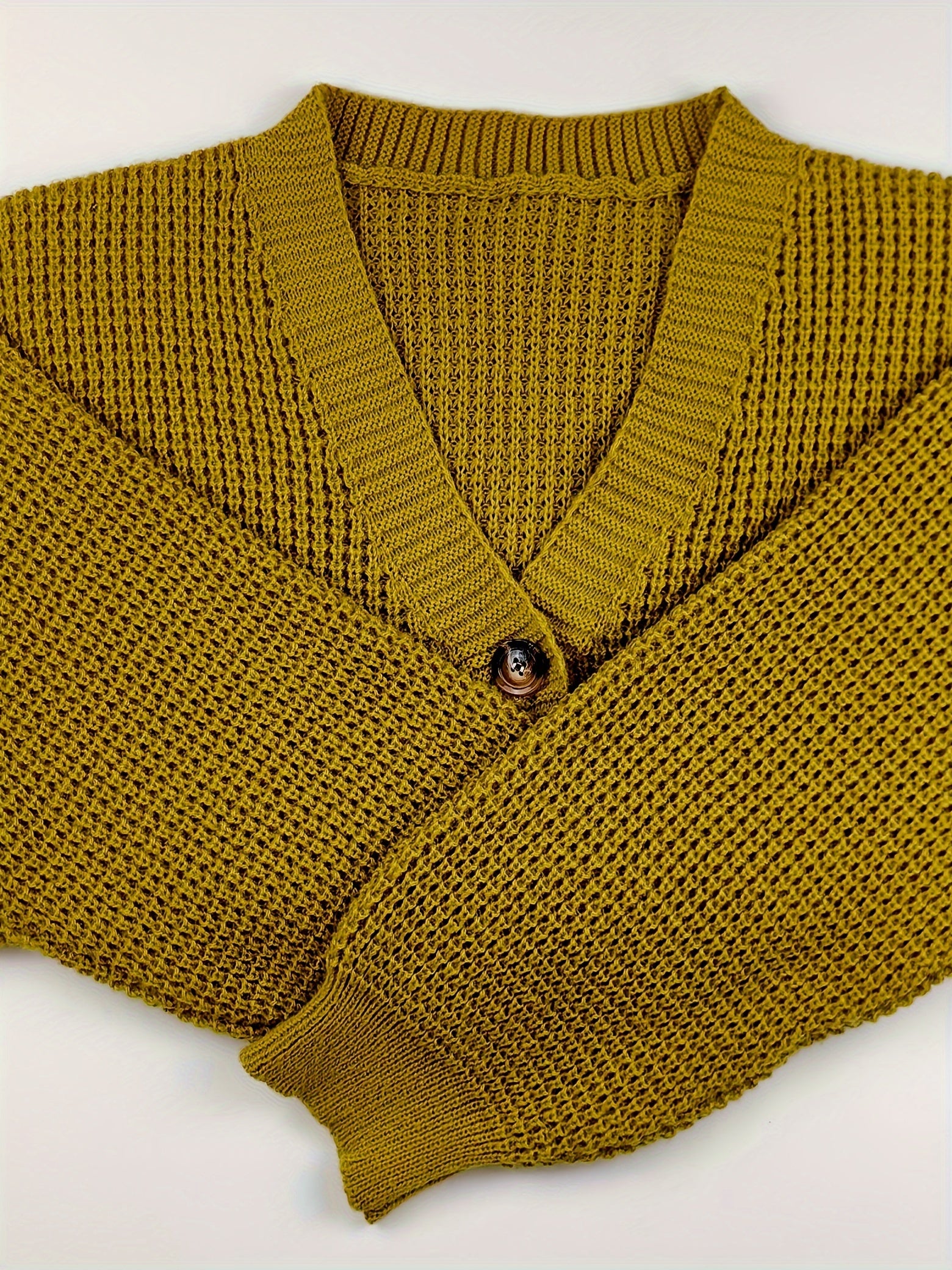 Solid Long Sleeve Cardigan With Pockets
