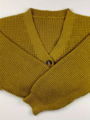 Solid Long Sleeve Cardigan With Pockets