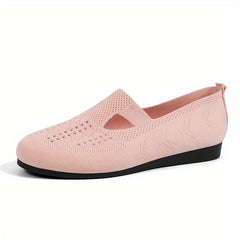 Women's Cut out Flat Shoes Knitted Slip On Low Top Casual Walking Flats