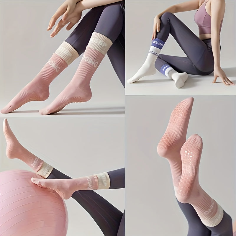 Women's Non Slip Skid Socks Anti Slip Grip for Barre Workout Fitness