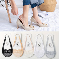 5 Pairs Lace Half Palm Socks Summer Thin Breathable Women's Stockings