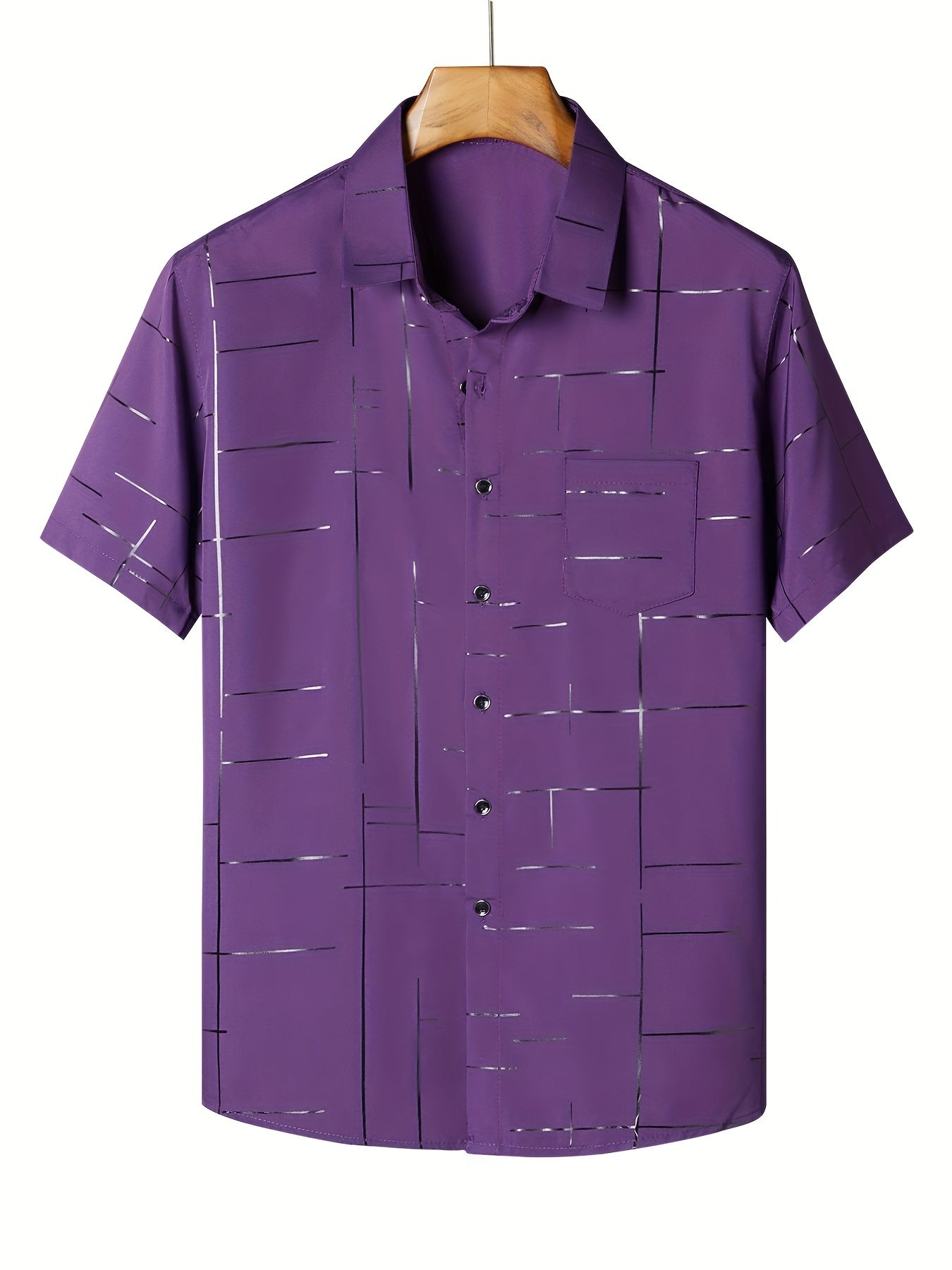 Men's Button Up Shirt Short Sleeve Summer Casual Top