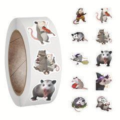 500pcs Possum Stickers Roll Vinyl Opossum Possums For Auto Wall Laptop Truck