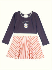 Girls Cartoon Graphic Long Sleeve Swimwear Bathing Suit