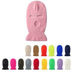 Funny 3-Hole Ski Mask Woolen Knitted Winter Hat